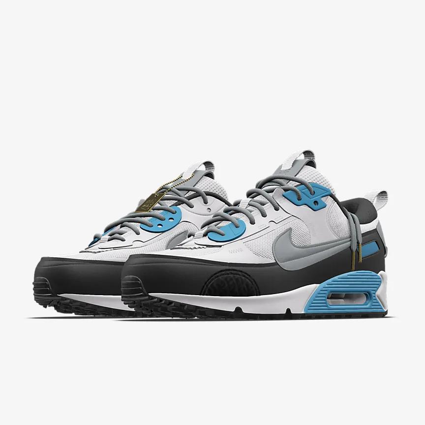 Giày Nike Air Max 90 Futura Unlocked By You Nam Trắng Xanh